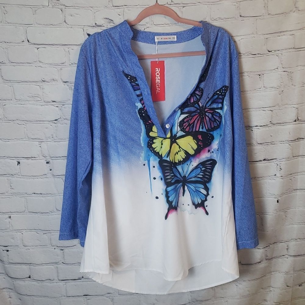 NWT Rosegal Butterfly Top Blouse‎